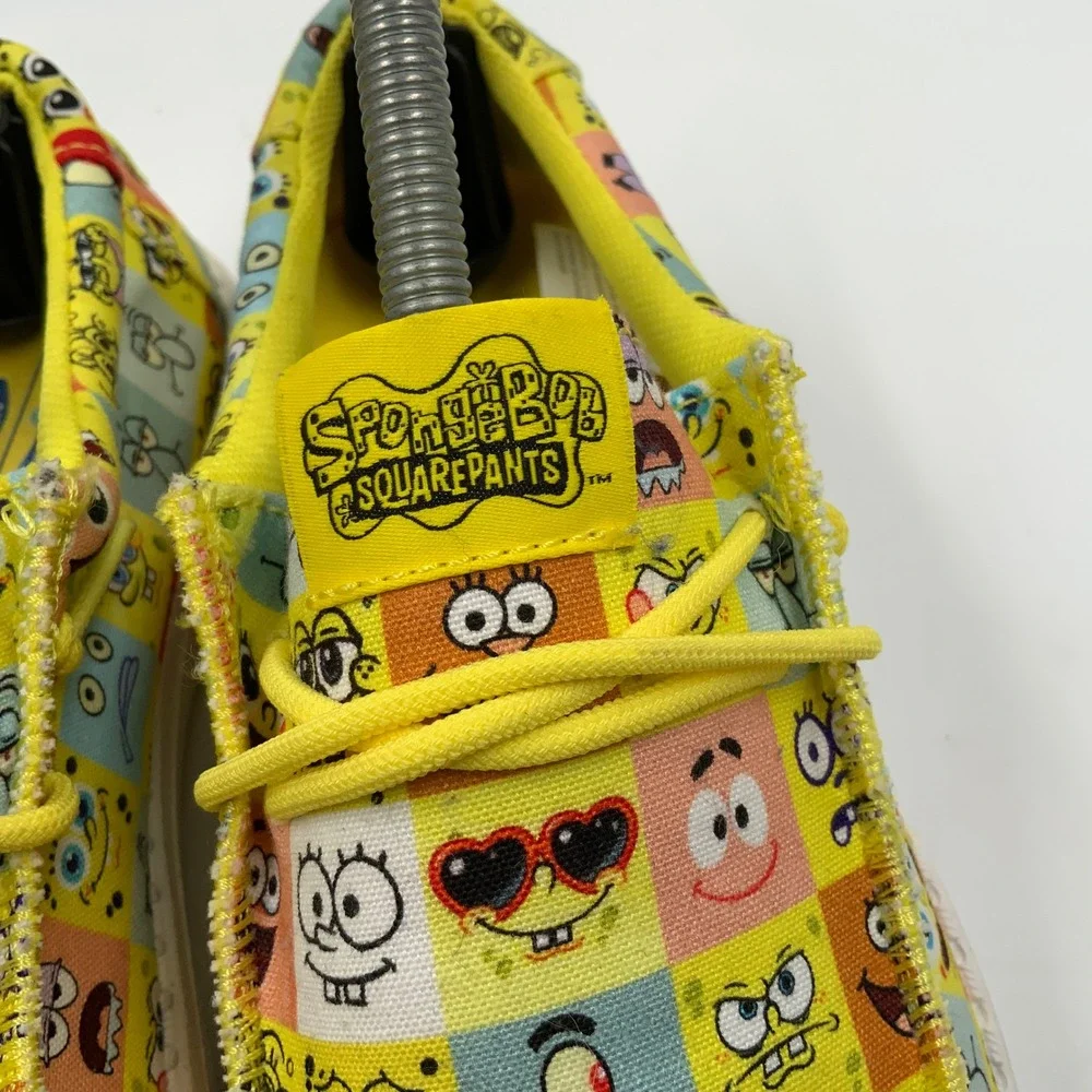 Hey Dude Wally Y SpongeBob Faces Kids Shoes J6 Cyber Yellow Multi 42899-77K